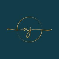AJ Signature initial logo template vector ,Signature Logotype