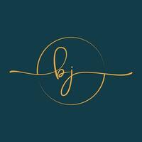 BJ Signature initial logo template vector ,Signature Logotype