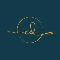 CD Signature initial logo template vector ,Signature Logotype