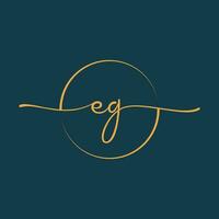 EG Signature initial logo template vector ,Signature Logotype