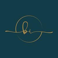 BI Signature initial logo template vector ,Signature Logotype