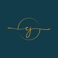 CJ Signature initial logo template vector ,Signature Logotype