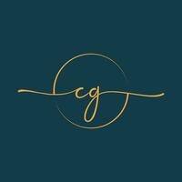 CG Signature initial logo template vector ,Signature Logotype