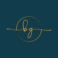 BG Signature initial logo template vector ,Signature Logotype