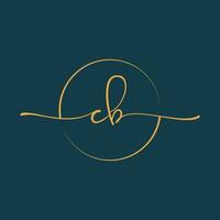 CB Signature initial logo template vector ,Signature Logotype