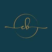 CB Signature initial logo template vector ,Signature Logotype