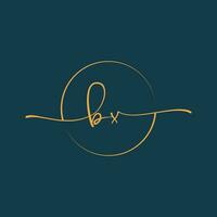 BX Signature initial logo template vector ,Signature Logotype