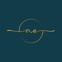 AE Signature initial logo template vector ,Signature Logotype