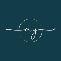 AY Signature initial logo template vector ,Signature Logotype