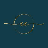 cc firma inicial logo modelo vector ,firma logotipo