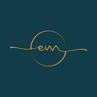 EM Signature initial logo template vector ,Signature Logotype