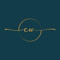 CW Signature initial logo template vector ,Signature Logotype