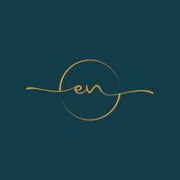 EN Signature initial logo template vector ,Signature Logotype