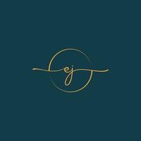 EJ Signature initial logo template vector ,Signature Logotype