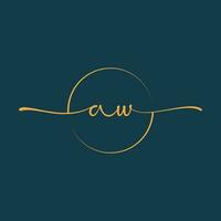 AW Signature initial logo template vector ,Signature Logotype