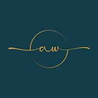 AW Signature initial logo template vector ,Signature Logotype