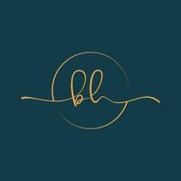 BH Signature initial logo template vector ,Signature Logotype
