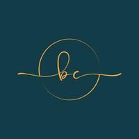 BC Signature initial logo template vector ,Signature Logotype