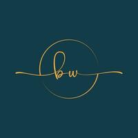 BW Signature initial logo template vector ,Signature Logotype