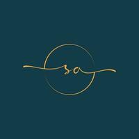 SA Signature initial logo template vector ,Signature Logotype