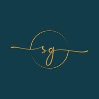 SG Signature initial logo template vector ,Signature Logotype