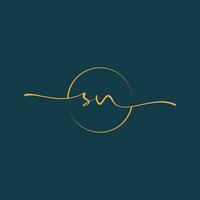 SN Signature initial logo template vector ,Signature Logotype