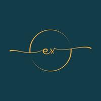 EX Signature initial logo template vector ,Signature Logotype