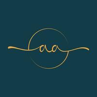 AA Signature initial logo template vector ,Signature Logotype
