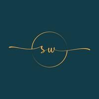 SW Signature initial logo template vector ,Signature Logotype