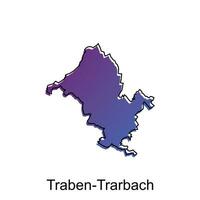 Map City of Traben Trabach, World Map International vector template with outline illustration design, suitable for your company