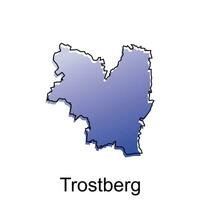 Map City of Trostberg, World Map International vector template with outline illustration design, suitable for your company