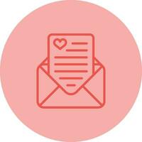 icono de vector de carta de amor