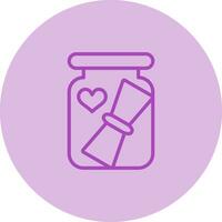 Love letter in a bottle Vector Icon