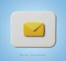 message sign in 3d vector illustration