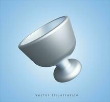 iron cup in 3d vector illustration