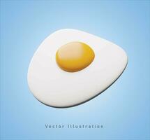 fried egg in 3d vector illustration