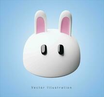 linda Conejo en 3d vector ilustración