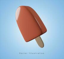 chocolate ice cream in 3d vector illustration