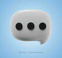 chat bubble sign in 3d vector illustration