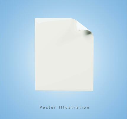 blank paper in 3d vector illustration