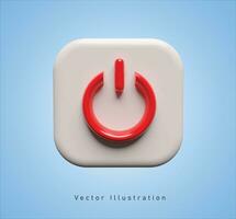 button sign user interface in 3d vector illustration