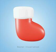 red sock in 3d vector illustration