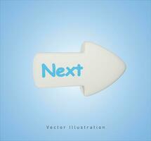 next white arrow in 3d vector illustration