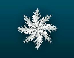 Vector isolated cartoon winter shining filigree snowflake.