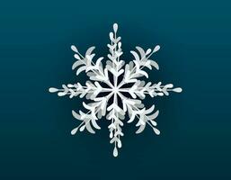 Vector isolated shining winter decorated snowflake.