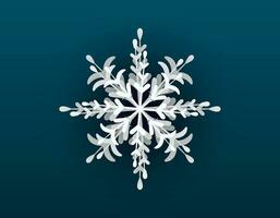 Vector isolated shining winter decorated snowflake.