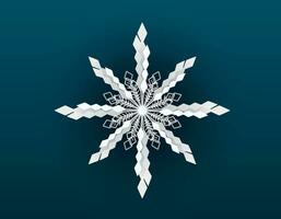 Vector isolated cartoon winter shining filigree snowflake.