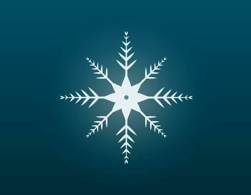 Vector isolated cartoon winter shining filigree snowflake.