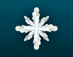 Vector isolated cartoon winter shining filigree snowflake.