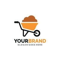 Wheelbarrow logo design vector illustration